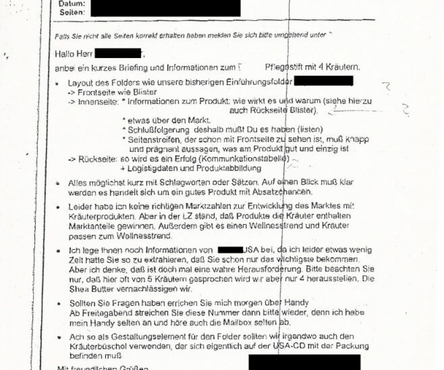 Briefing, wie es nicht sein soll